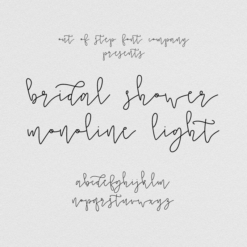 Bridal Shower Monoline Script