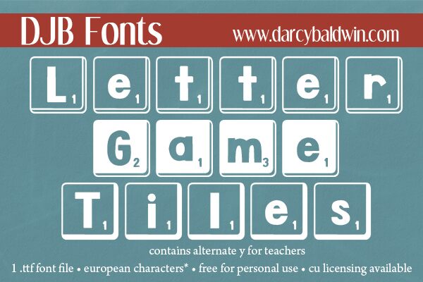 DJB Letter Game Tiles