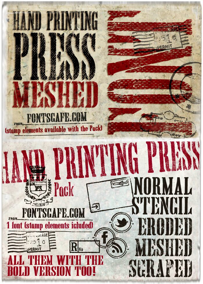 Hand Printing Press Meshed