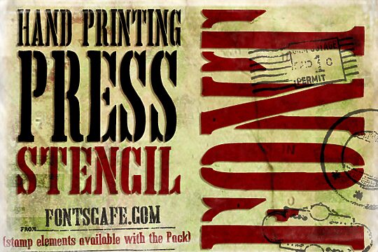 Hand Printing Press Stencil