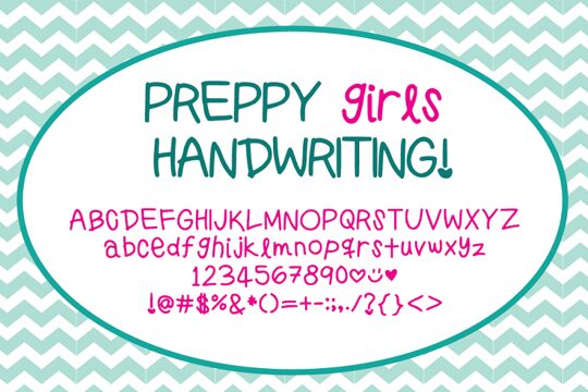 Preppy Girls Handwriting