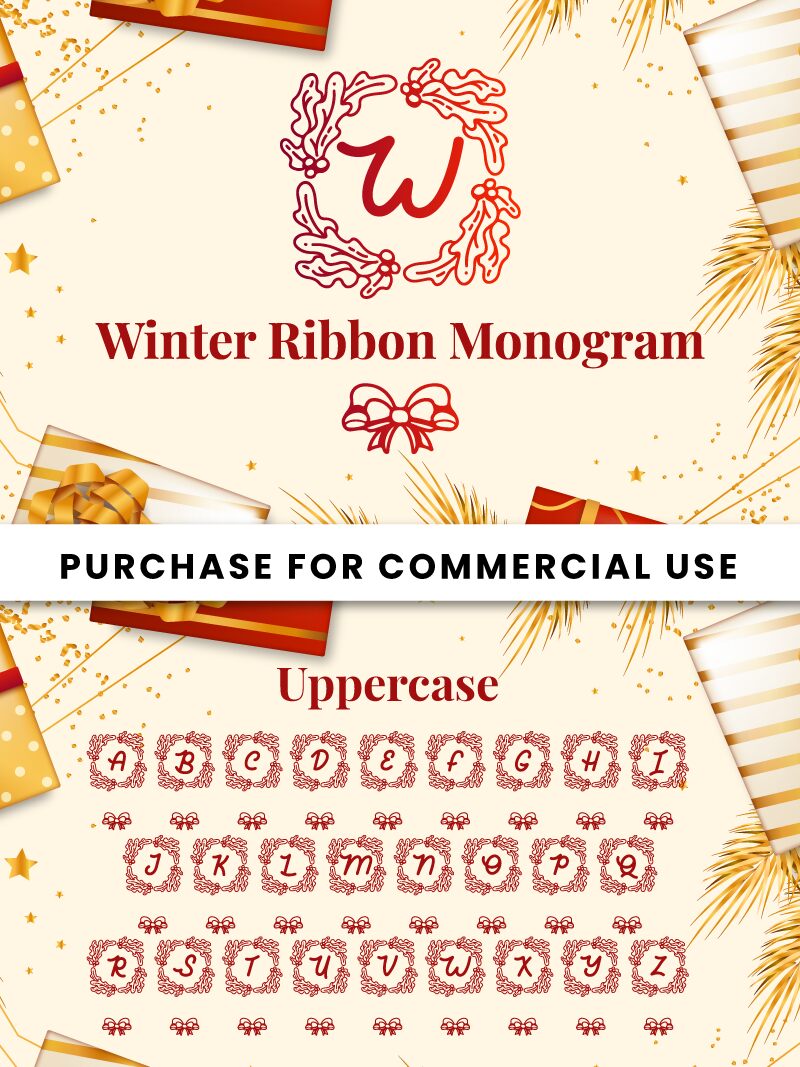 Winter Ribbon Monogram