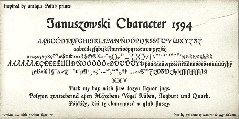 zai Januszowski Character 1594