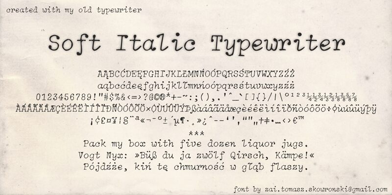 zai Soft Italic Typewriter